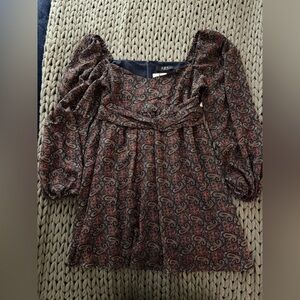 OPT Paisley Print Dress - Black and Brown